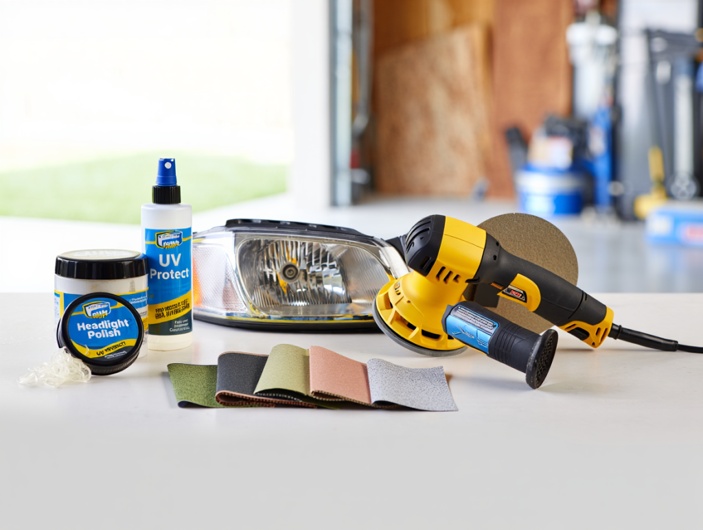 how to clean cloudy headlight lenses at home